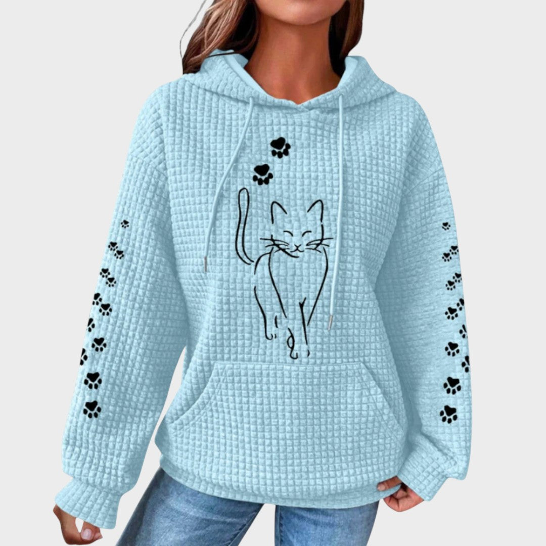 Hanorac Stylish și Confortabil pentru Zi de ZiHanorac damă cu glugă, purtat de model 