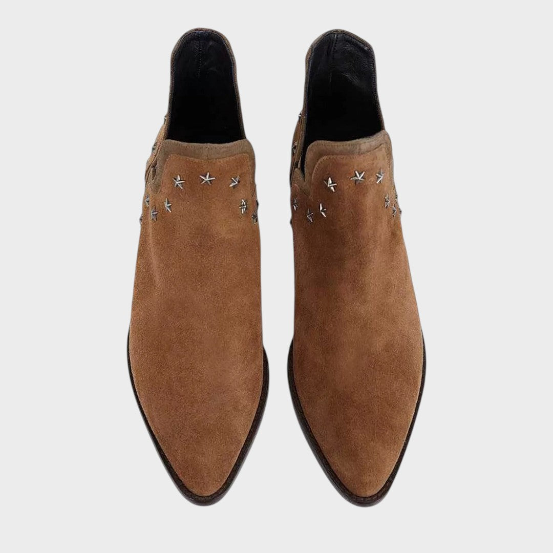 Paola | Botine din piele întoarsă cu vârf ascuțit, stil elegant