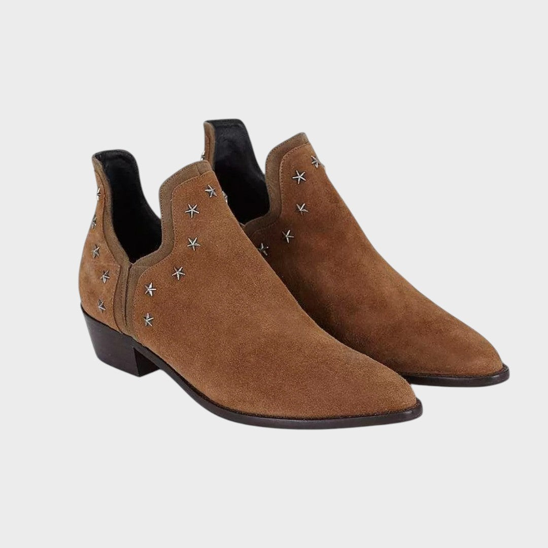 Paola | Botine din piele întoarsă cu vârf ascuțit, stil elegant