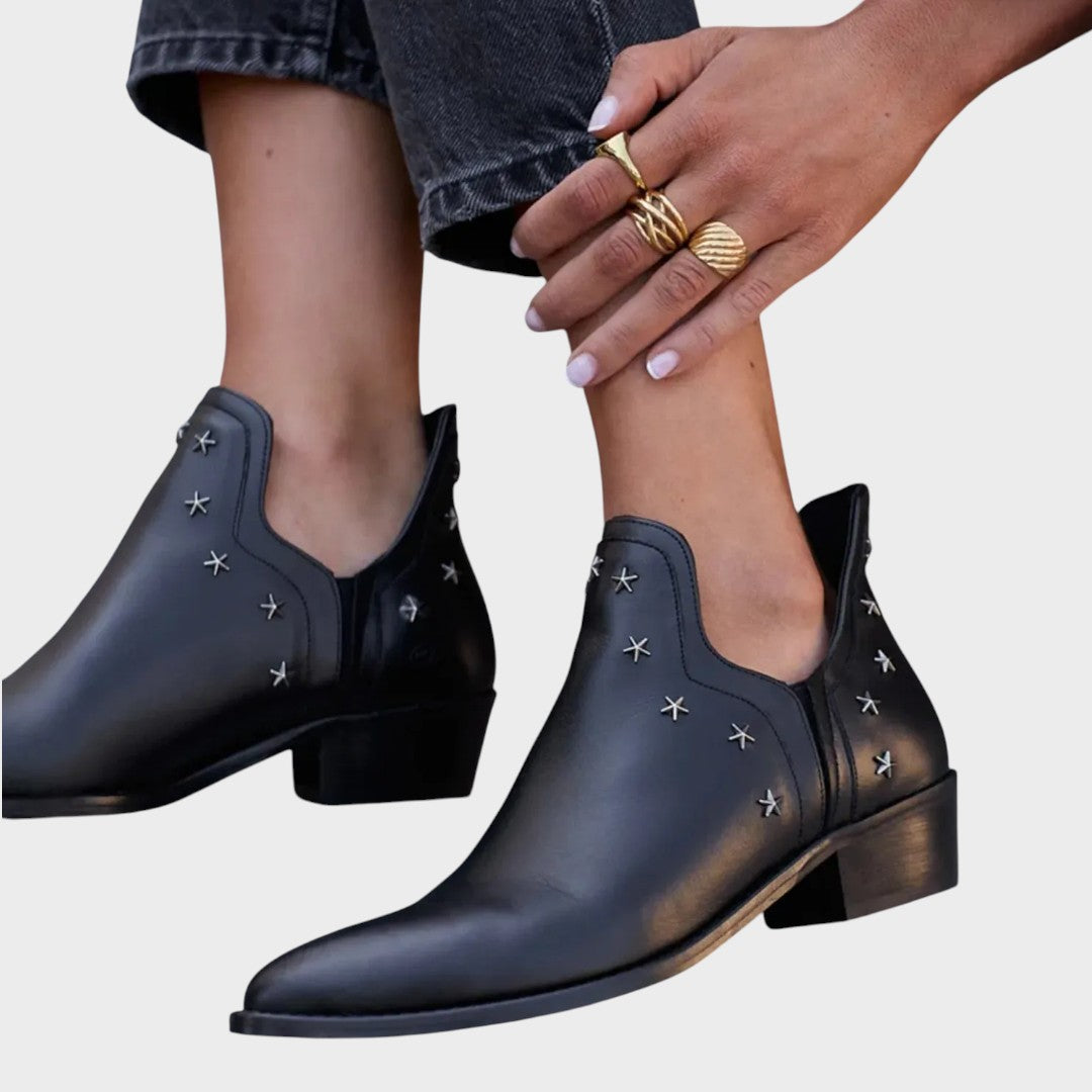 Carla | Botine din piele întoarsă cu vârf ascuțit, stil elegant