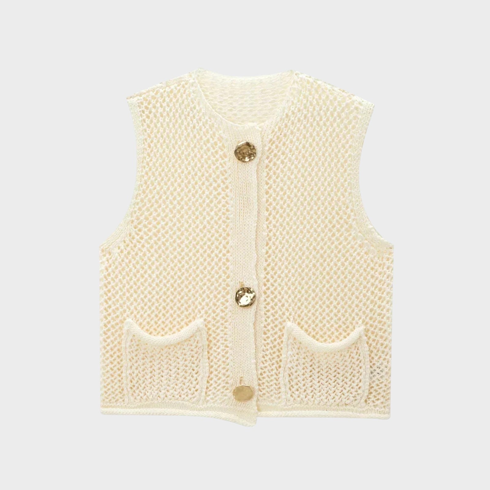 vestă tricotată damă Angel detalii tricot