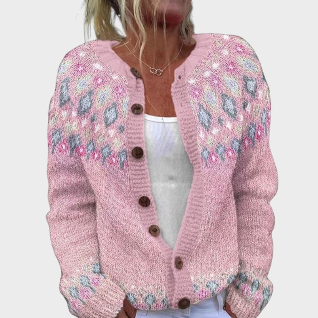 cardigan cu nasturi damă Zandra negru elegant