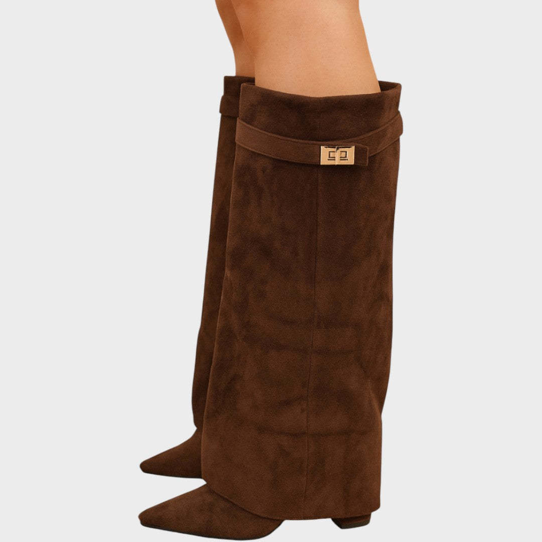 petra cizme înalte piele întoarsă sculptural întoarsă textură