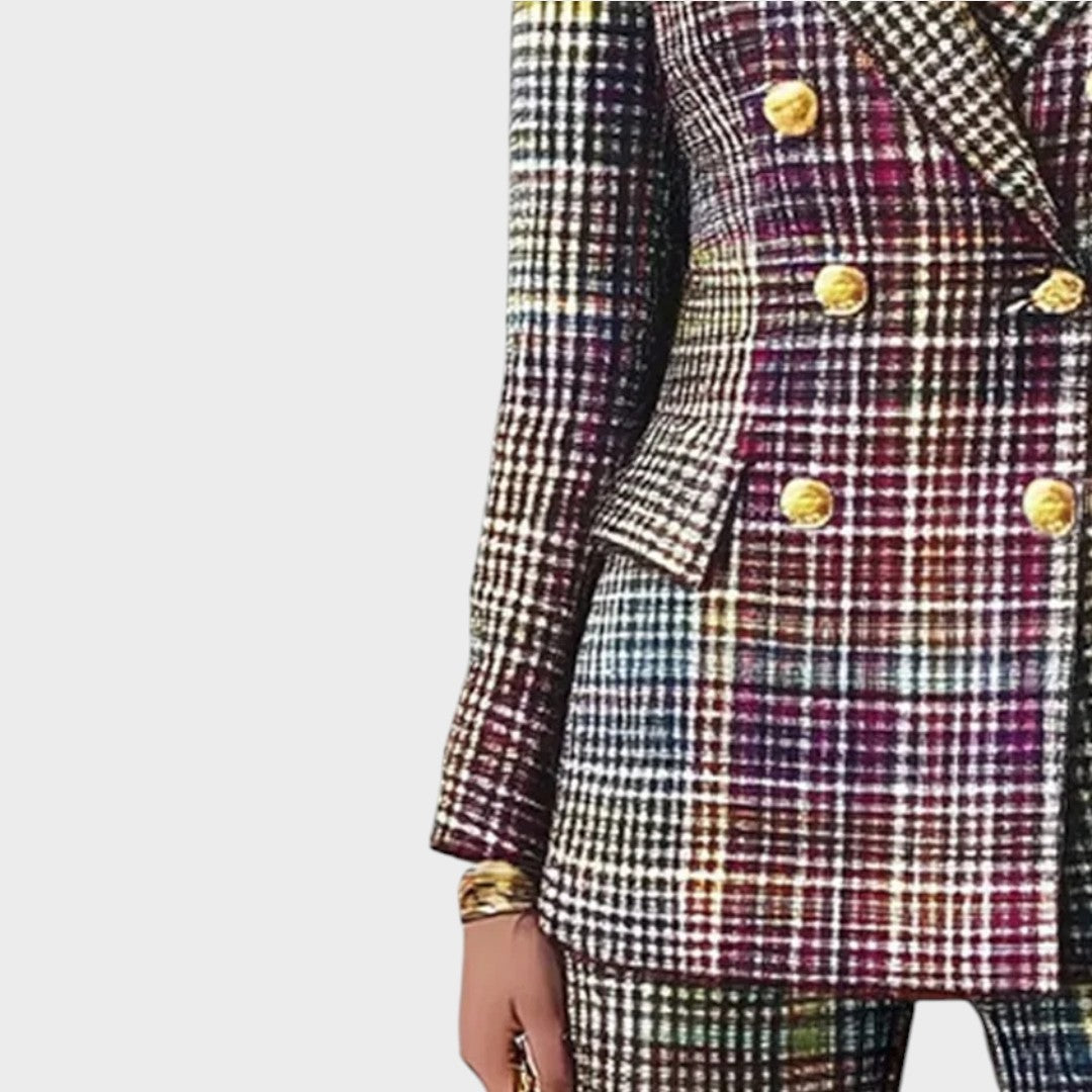 Haily | Set Sacou și Pantaloni cu Imprimeu Colorat