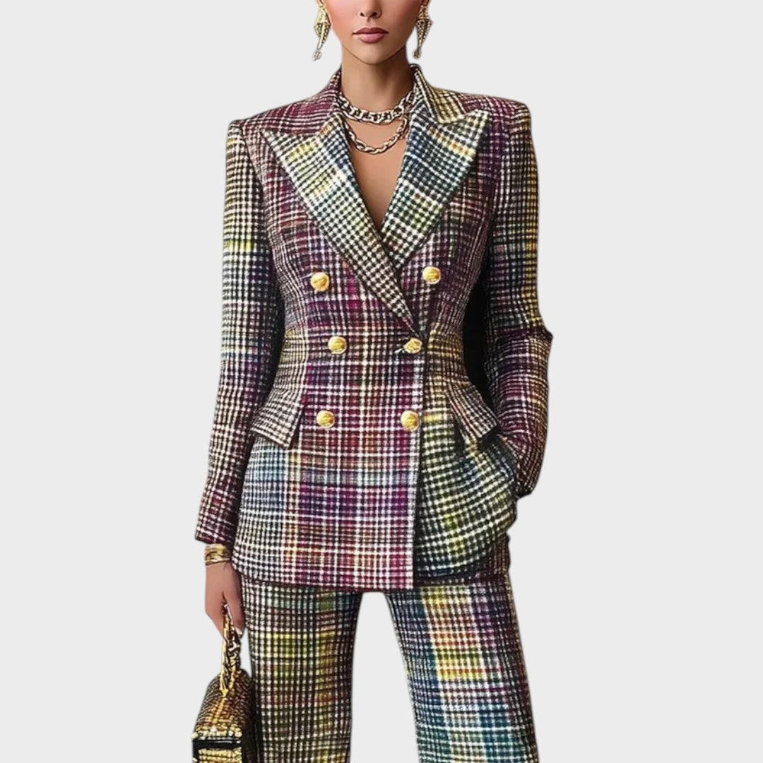 Haily | Set Sacou și Pantaloni cu Imprimeu Colorat