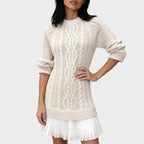 rochie din tricot cu cădere naturală Stefania purtată elegant