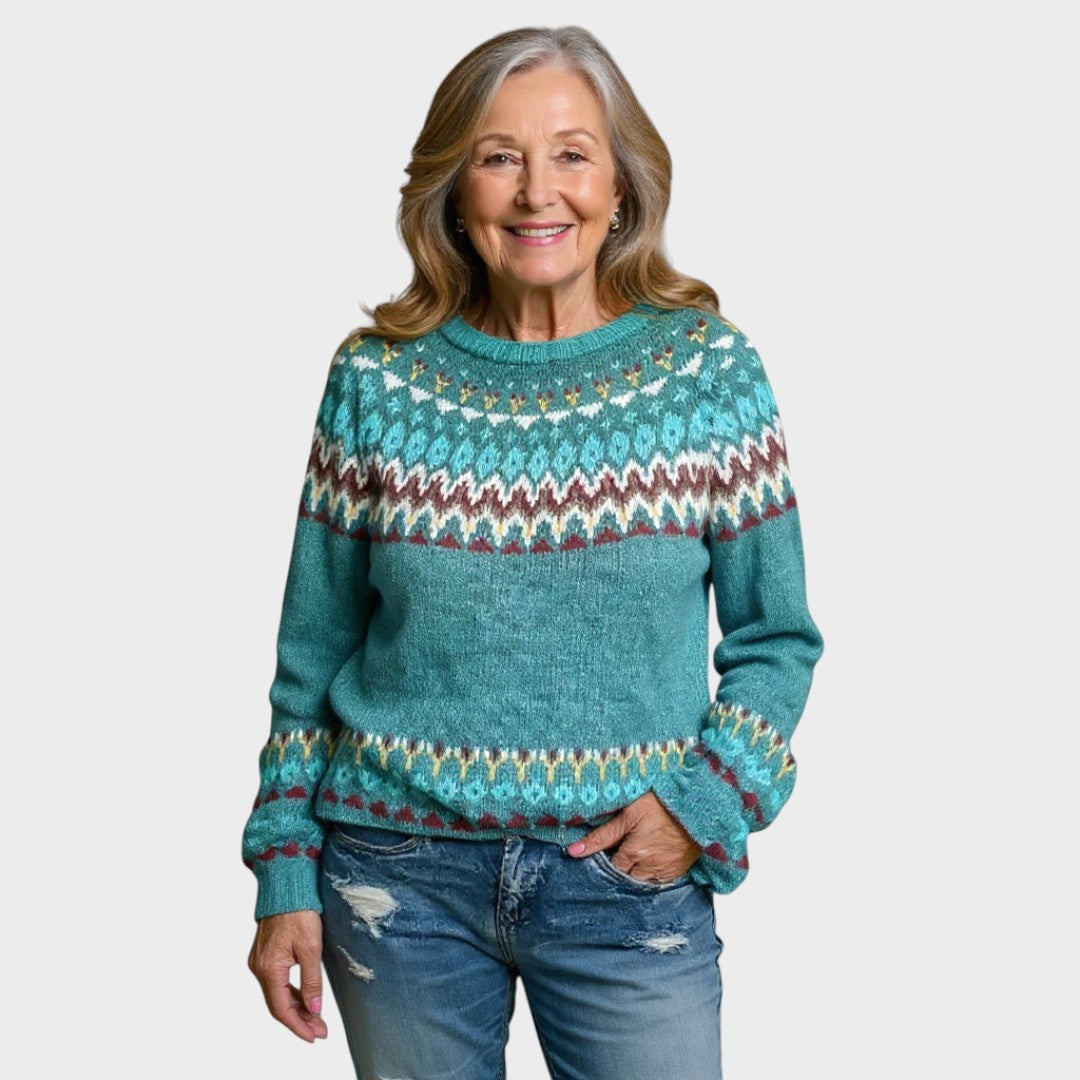 Pulover cu model Eleanora detaliu textură