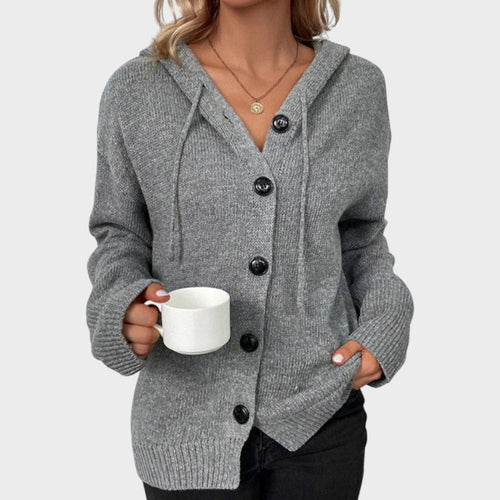 Amélia cardigan din tricot moale cu glugă față